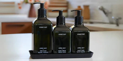 Natural dishwasher detergent set with hand wash and hand cream, offering a clean and non-toxic washing experience