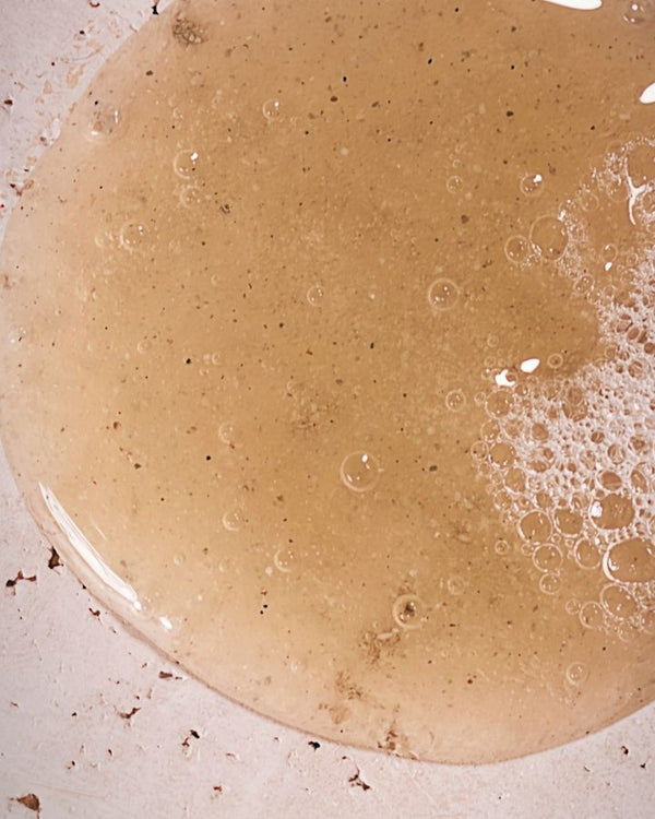 close up of exfoliating hand wash product texture